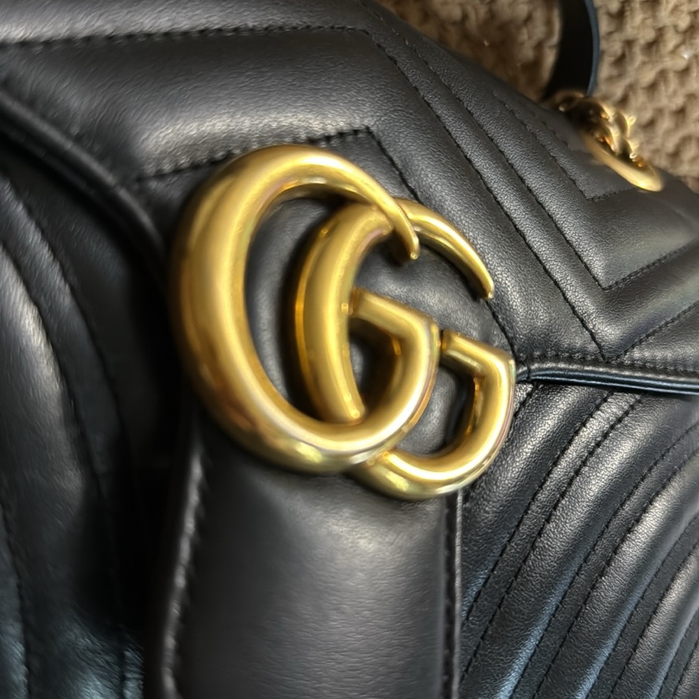 Gucci GG Marmont Black Flap Bag; EUC COA - Picture 9 of 16